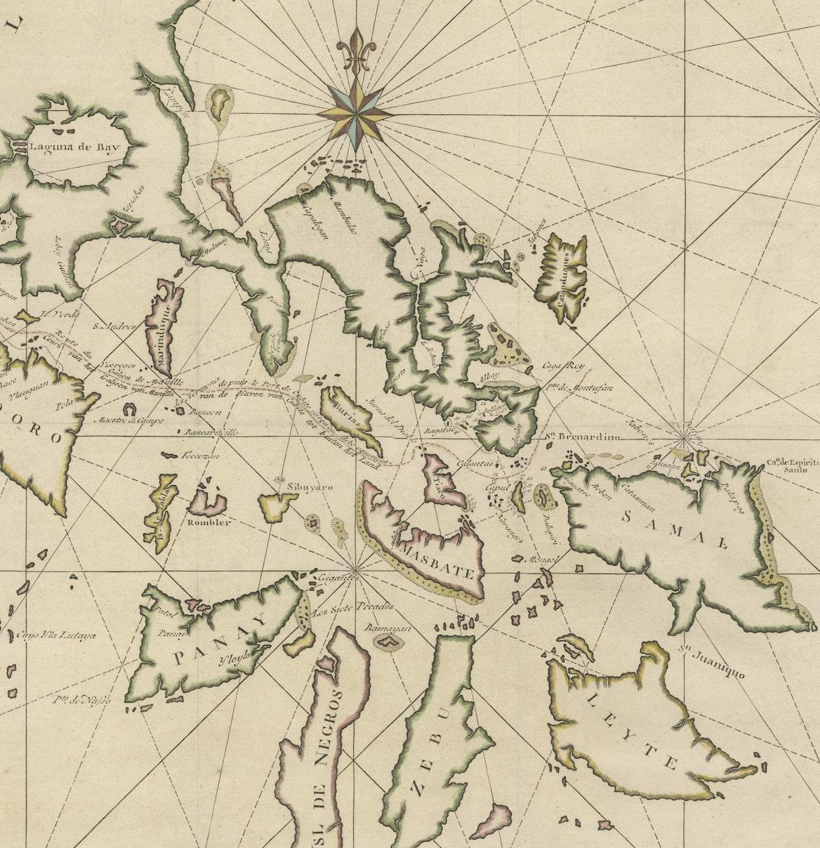 Originale alte Karte von Manilla auf den Philippinen mit vielen Details im Zustand „Gut“ im Angebot in Langweer, NL