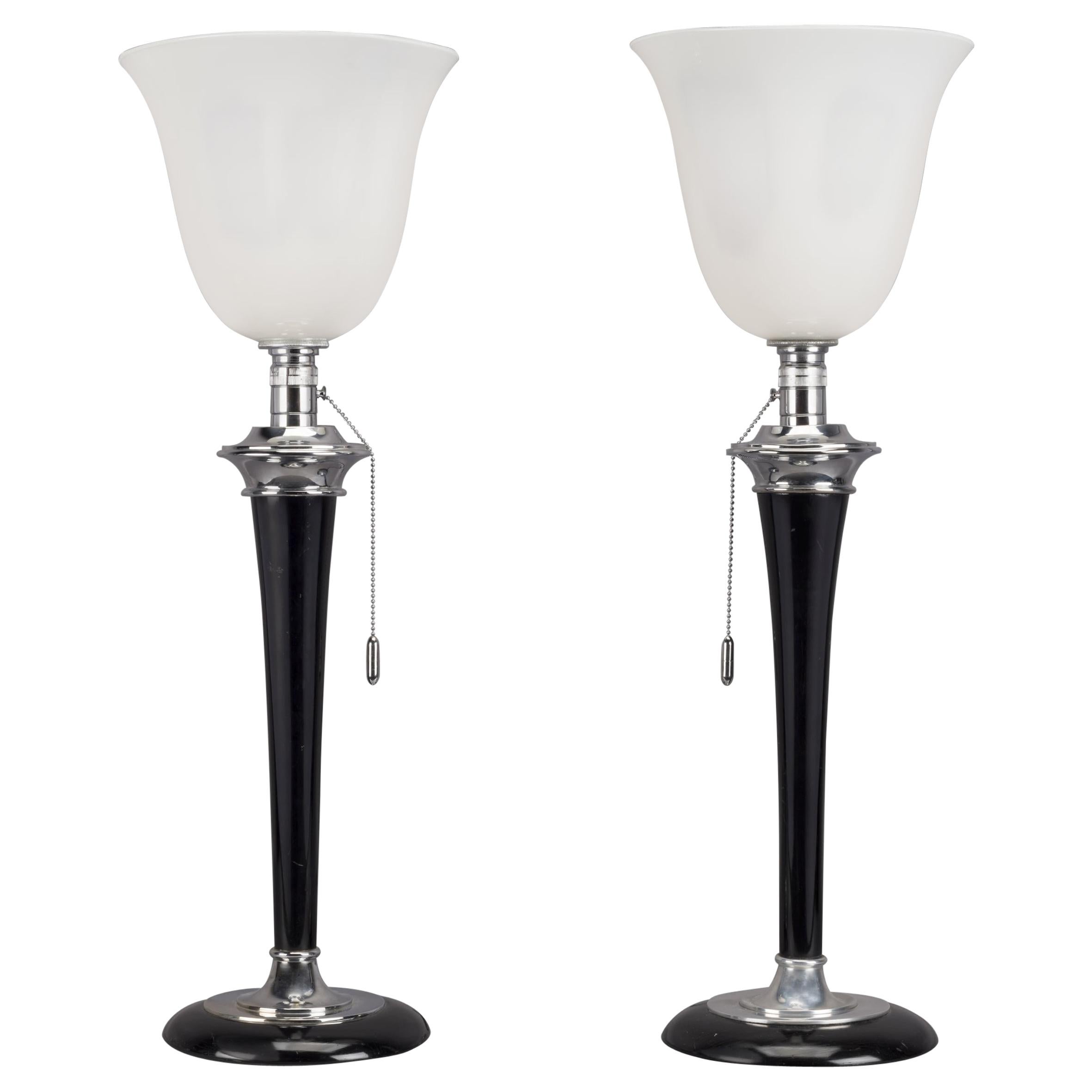 Original Pair of Art Deco 'Mazda' Table Lamps