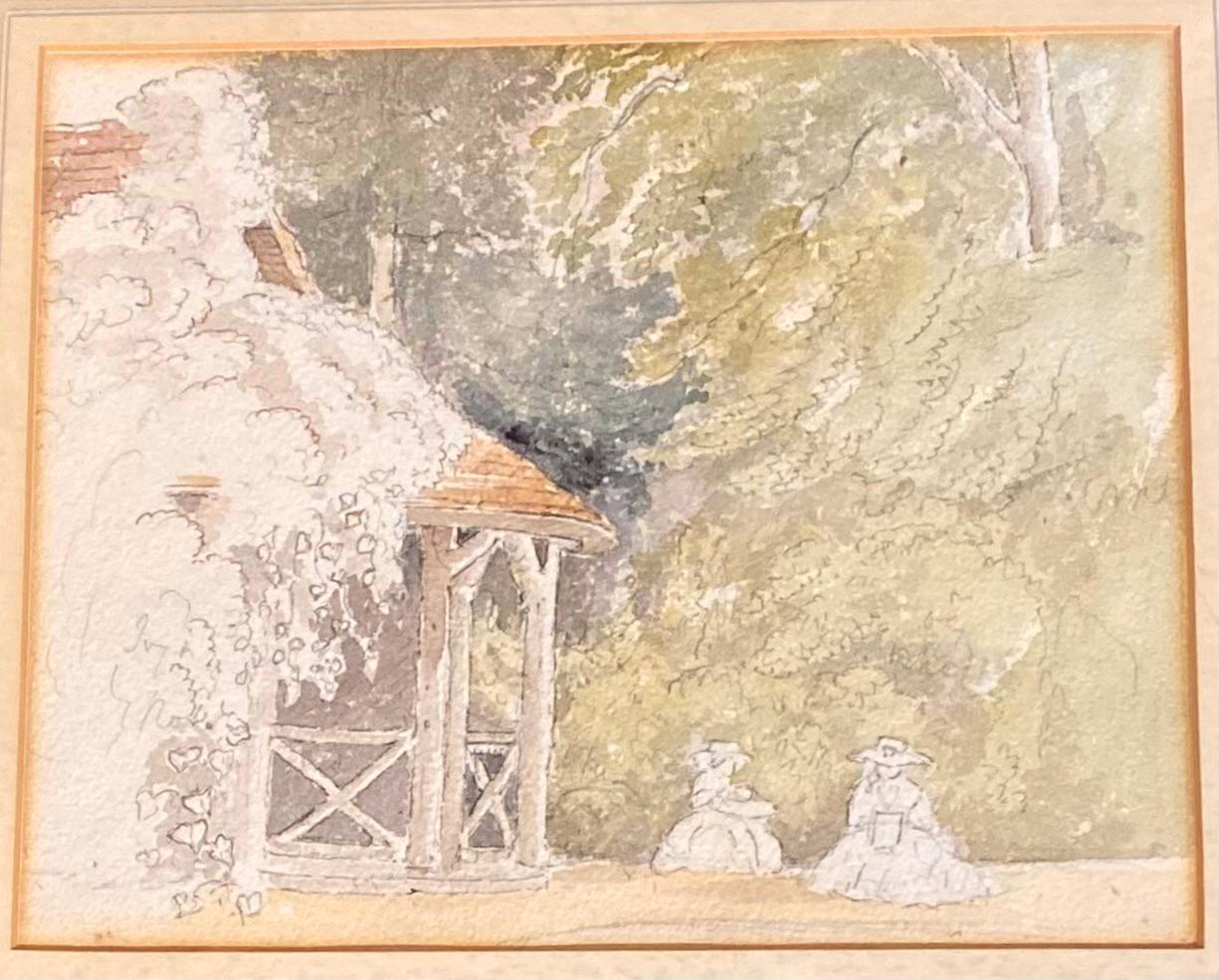 An Original Pair Of English Watercolor/Sketches C. 1854, 1855, Ellen Dumbleton  In Good Condition For Sale In New Orleans, LA