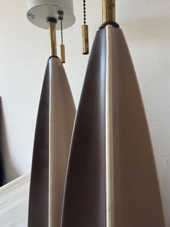 An Original Pair Of Gerald Thurston Lightolier "Fin" Lamps ca' 1950's