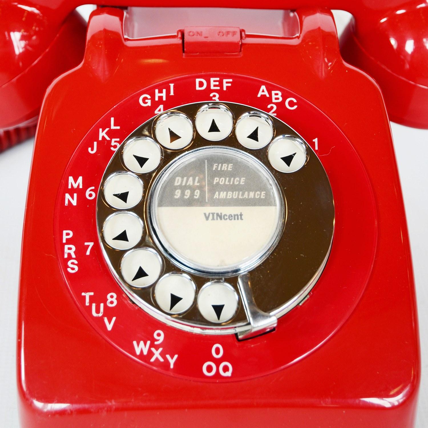 English Original Red Lacquered GPO Model 706L Telephone Full Working Order