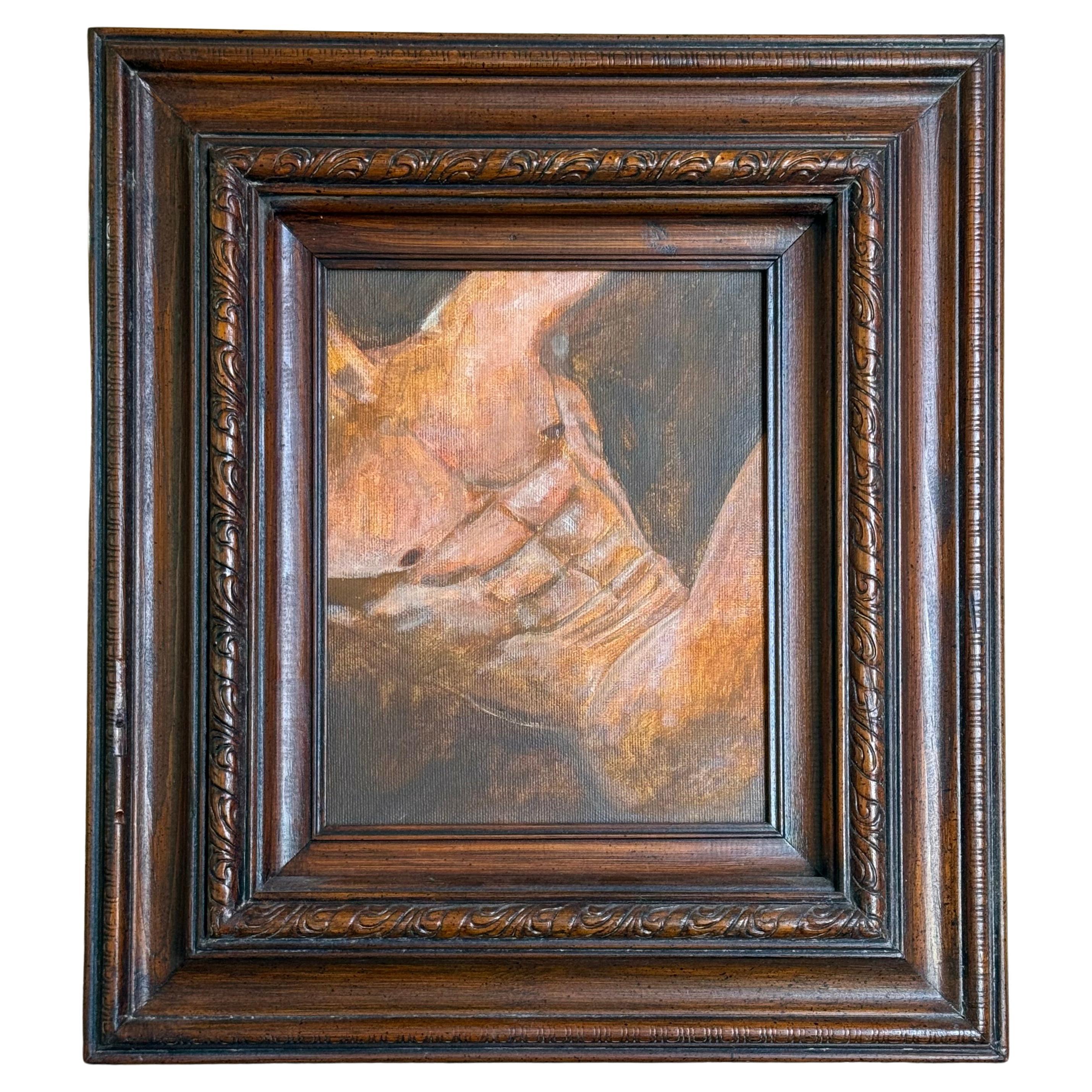 Originelles Vintage-Gemälde eines männlichen Torsos, schön gerahmt, 20. Jahrhundert.