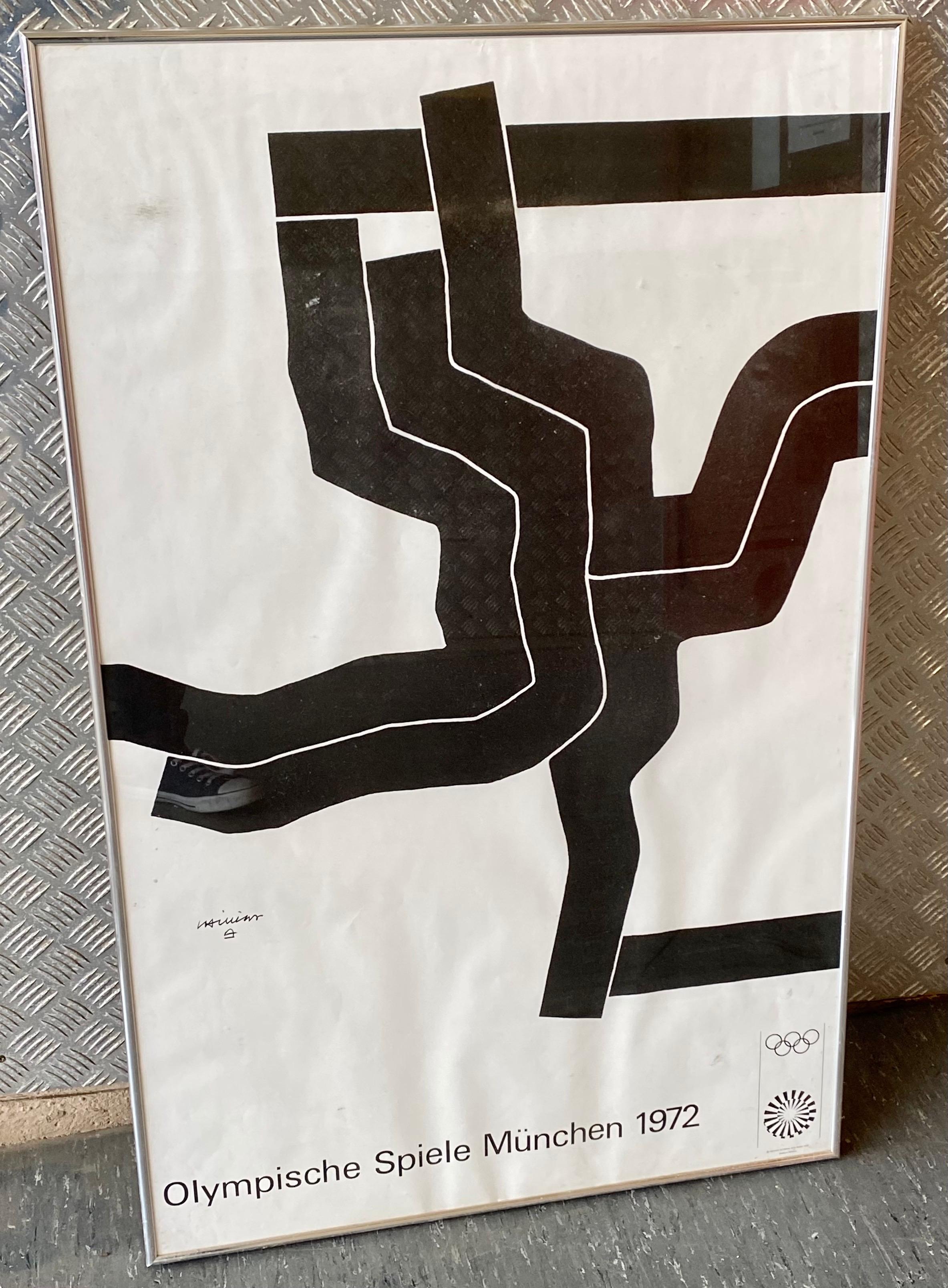 This is an original lithographic poster made for the Munich Olympics in 1972. It is a genuine 1970s issue and not a later reproduction of modern copy. It is sold as a genuine poster - and full refunds would be given if you were not satisfied with