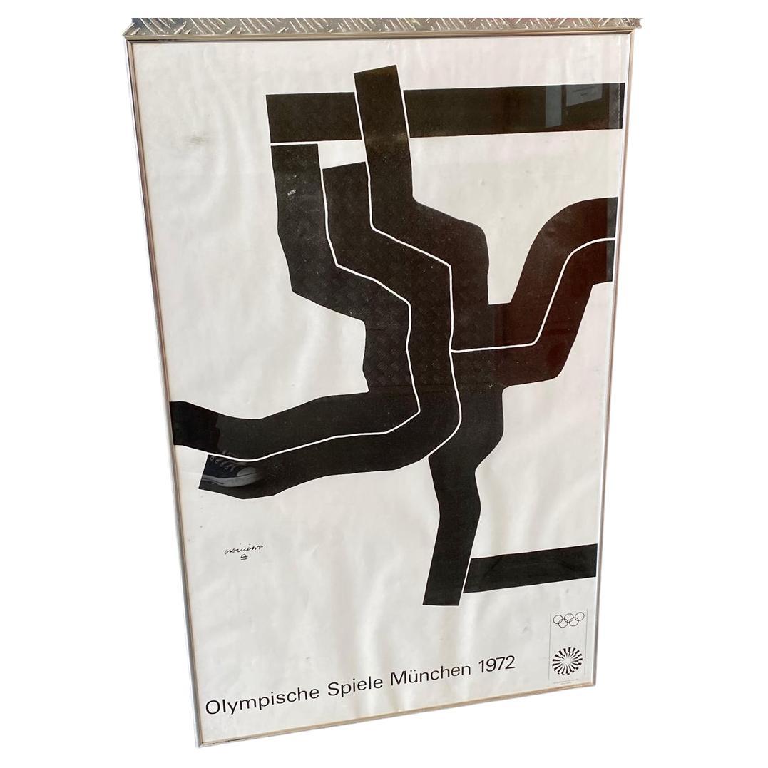 This is an original lithographic poster made for the Munich Olympics in 1972. It is a genuine 1970s issue and not a later reproduction of modern copy. It is sold as a genuine poster - and full refunds would be given if you were not satisfied with