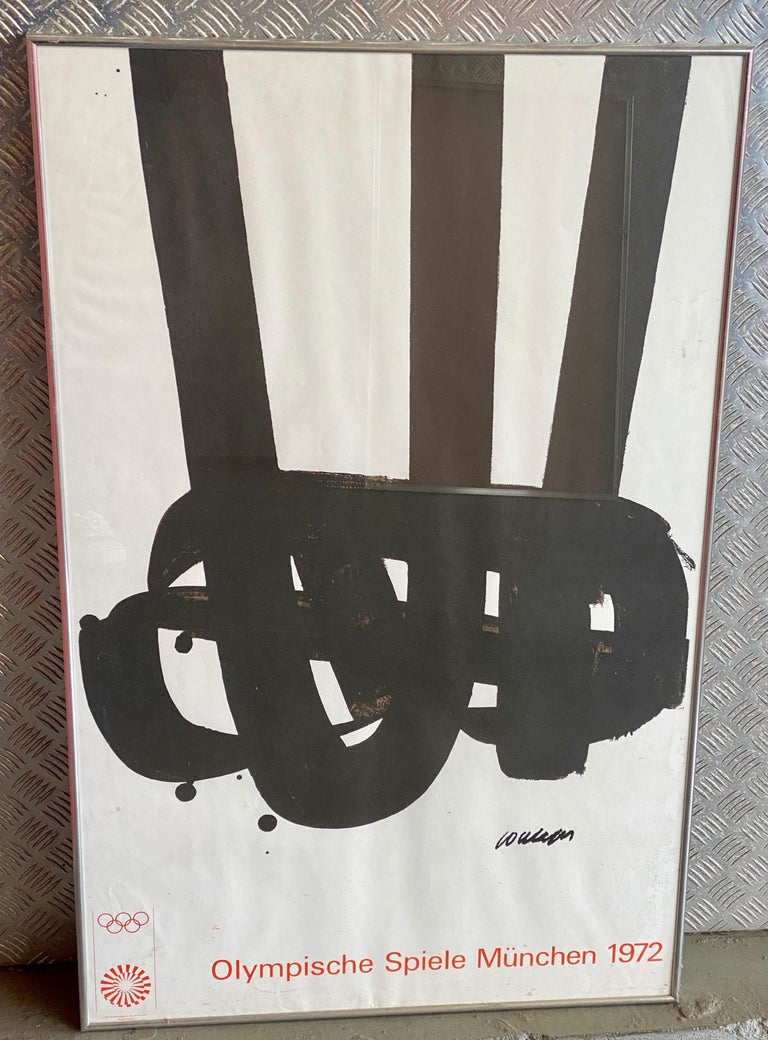Paper Original Vintage Poster Olympic Games in Munich 1972 Artist Pierre Soulages For Sale