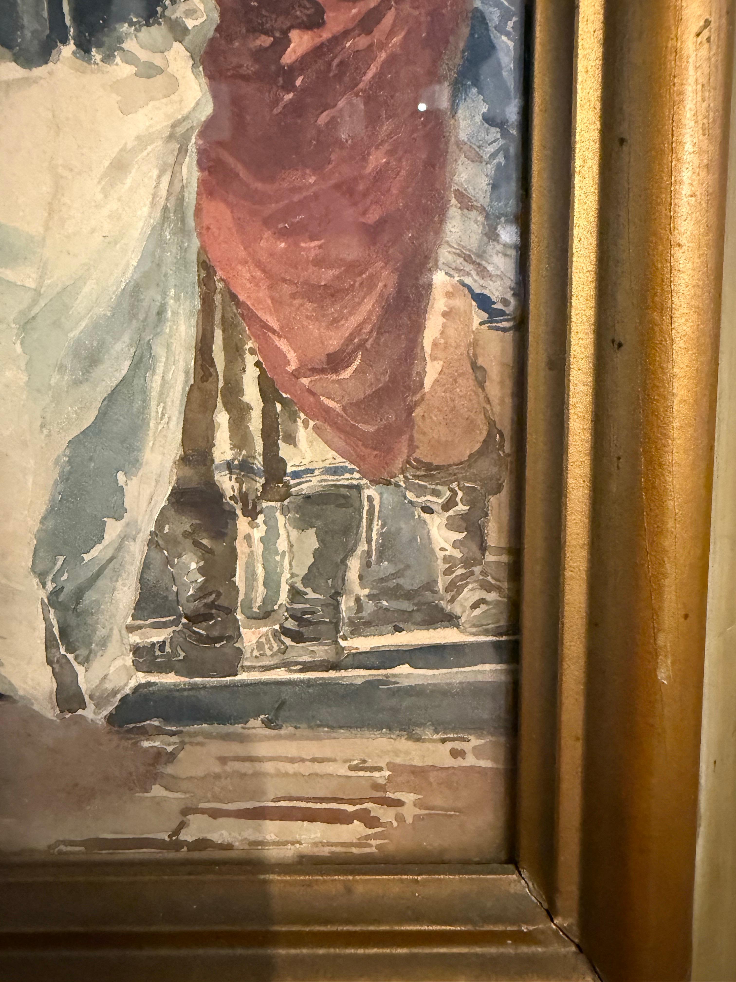 Ein Original-Aquarell von Luigi Rossini, 19. Jahrhundert im Angebot 4