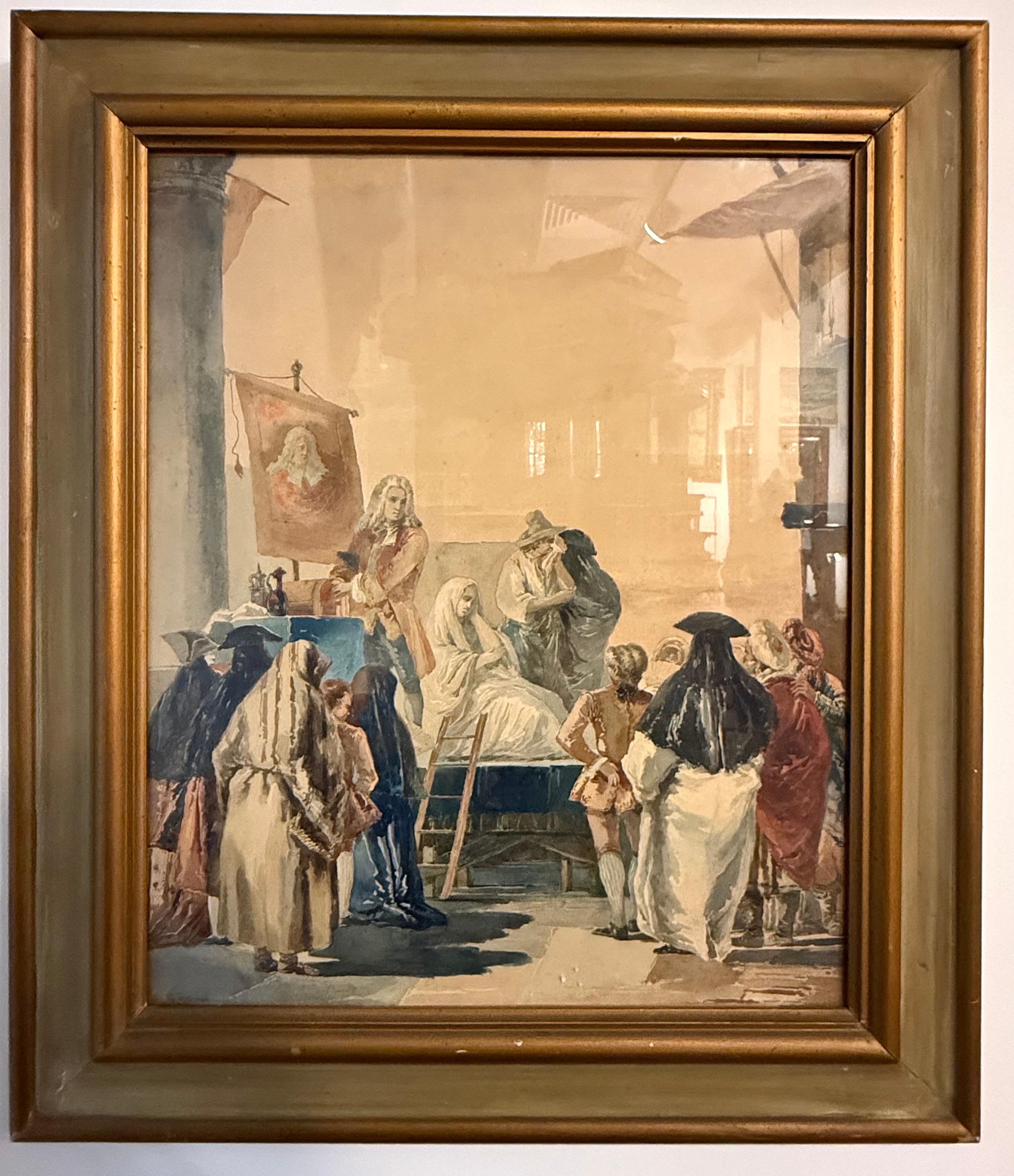Ein Original-Aquarell von Luigi Rossini, 19. Jahrhundert

Provenienz: Private australische Collection'S in Melbourne.

Beschreibung:
Ein Werk des bekannten italienischen Künstlers Luigi Rossini aus dem 19. Jahrhundert, das eine venezianische