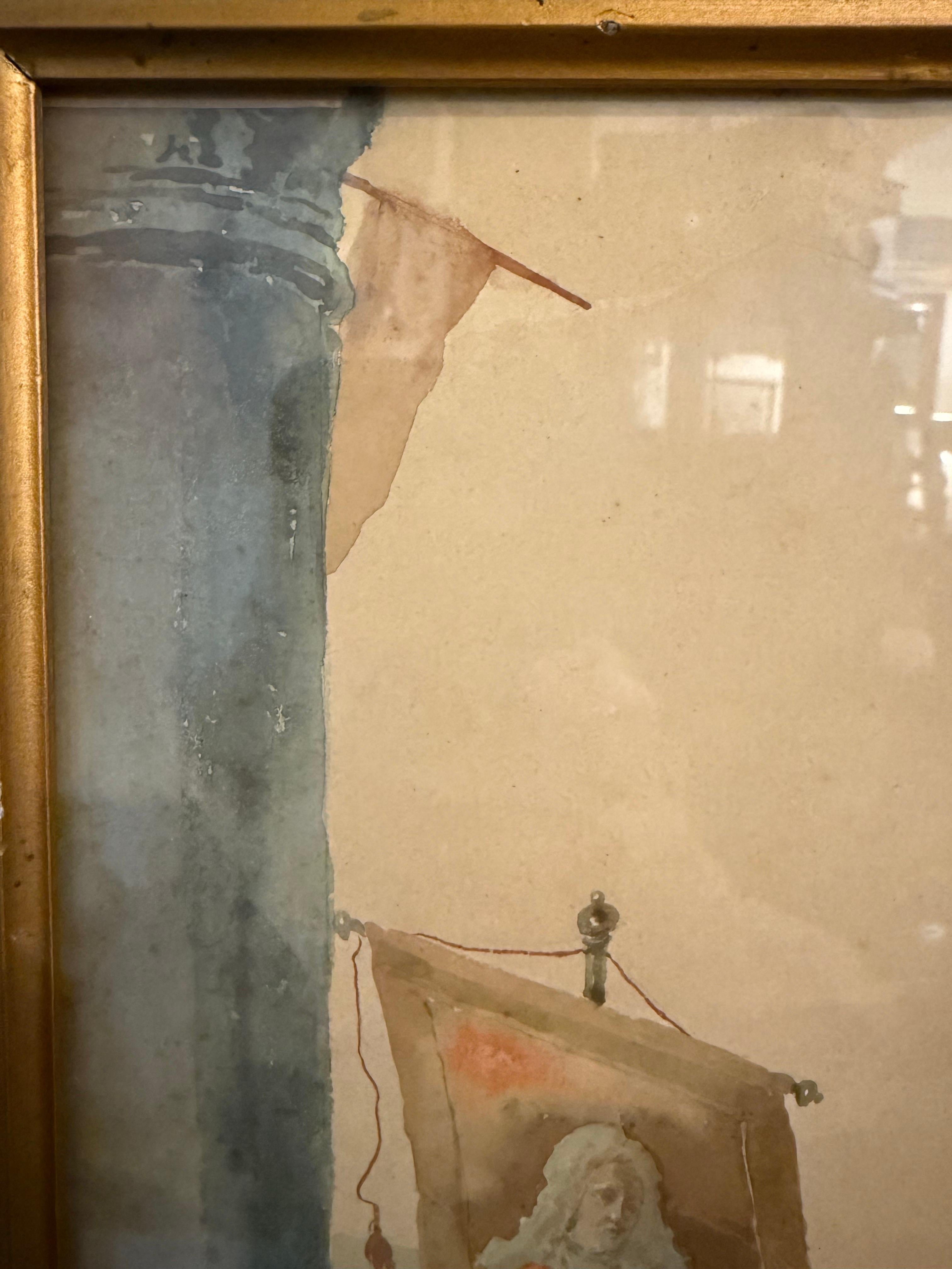 Ein Original-Aquarell von Luigi Rossini, 19. Jahrhundert (Handbemalt) im Angebot