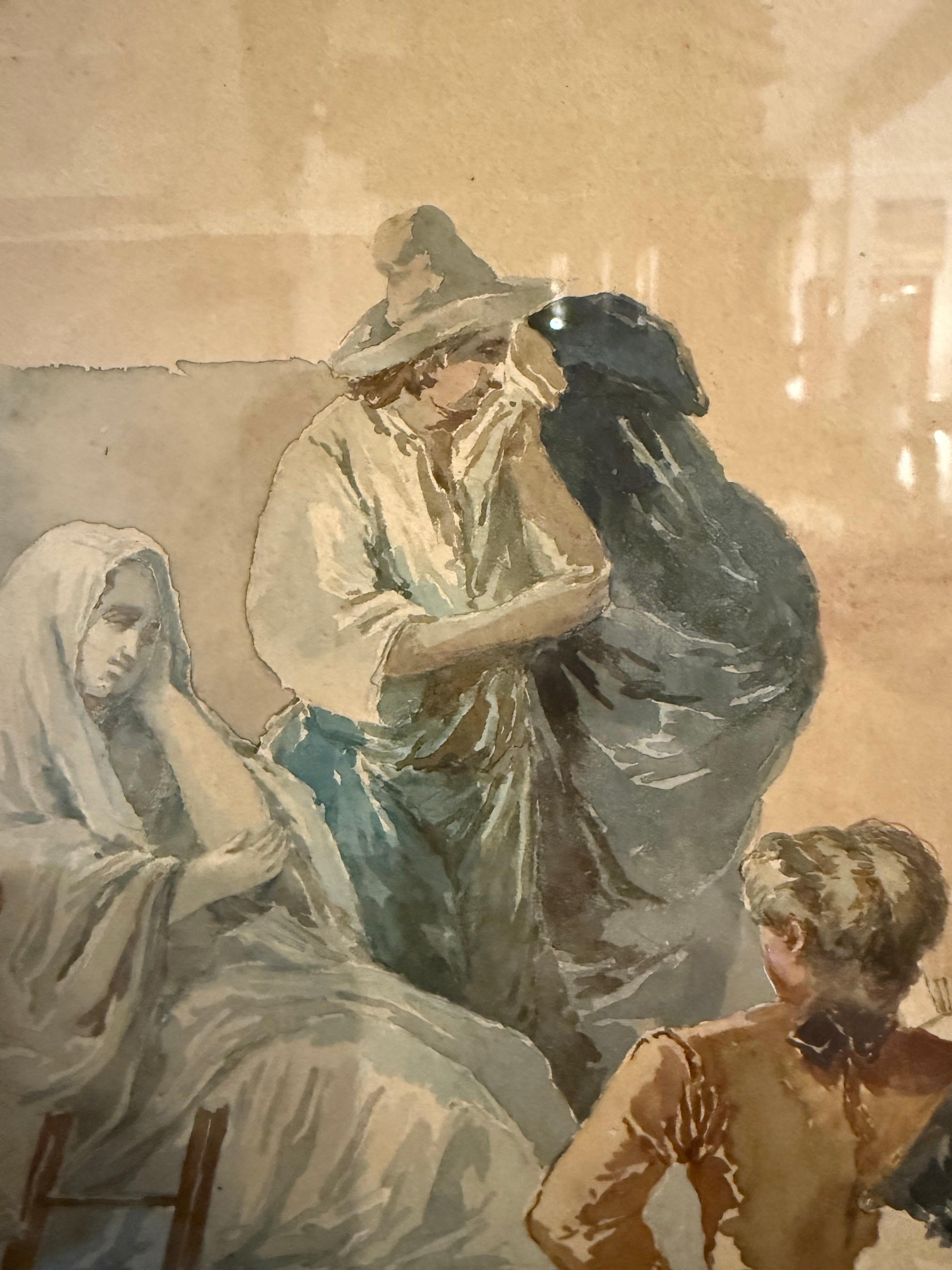 Ein Original-Aquarell von Luigi Rossini, 19. Jahrhundert (Papier) im Angebot