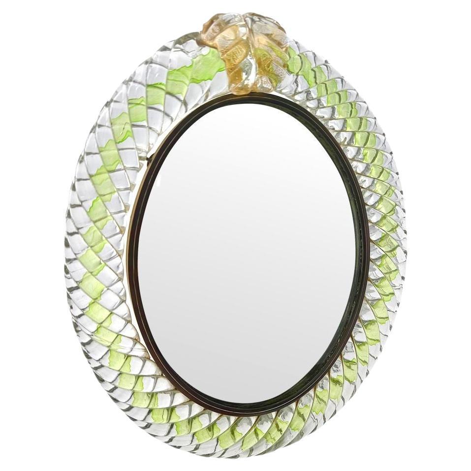 An orignal 1940s Art Deco, Barovier & Toso murano glass framed mirror