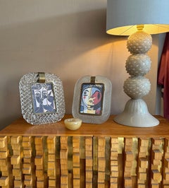 An orignal 1940s Murano glass and brass framed mirror attributed to Seguso