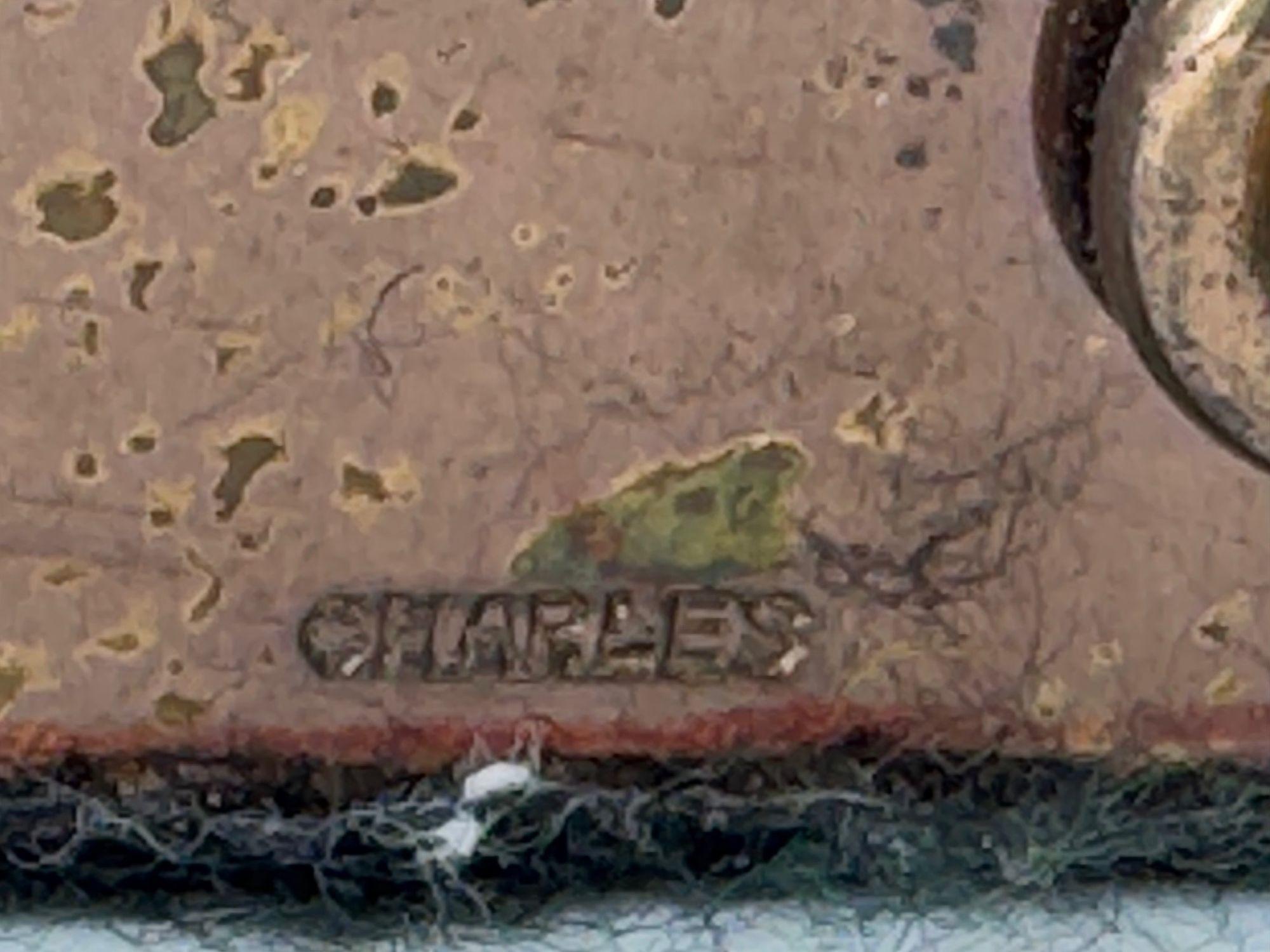 Lámpara de granada Maison Charles original de los años 60 con una rara pantalla de cobre macizo en venta 5