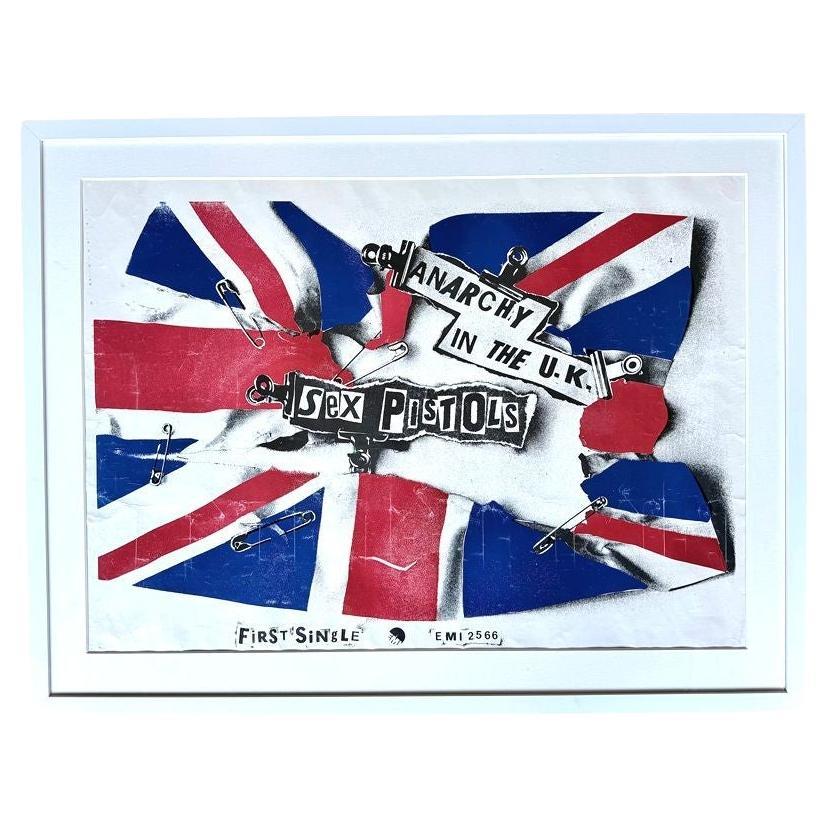 Un poster promozionale originale dei Sex Pistols del 1976 per "Anarchy in the UK".