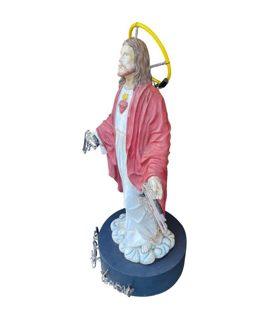 Mid-Century Modern Orignal Chris Bracey Neon Sculpture of Jesus 