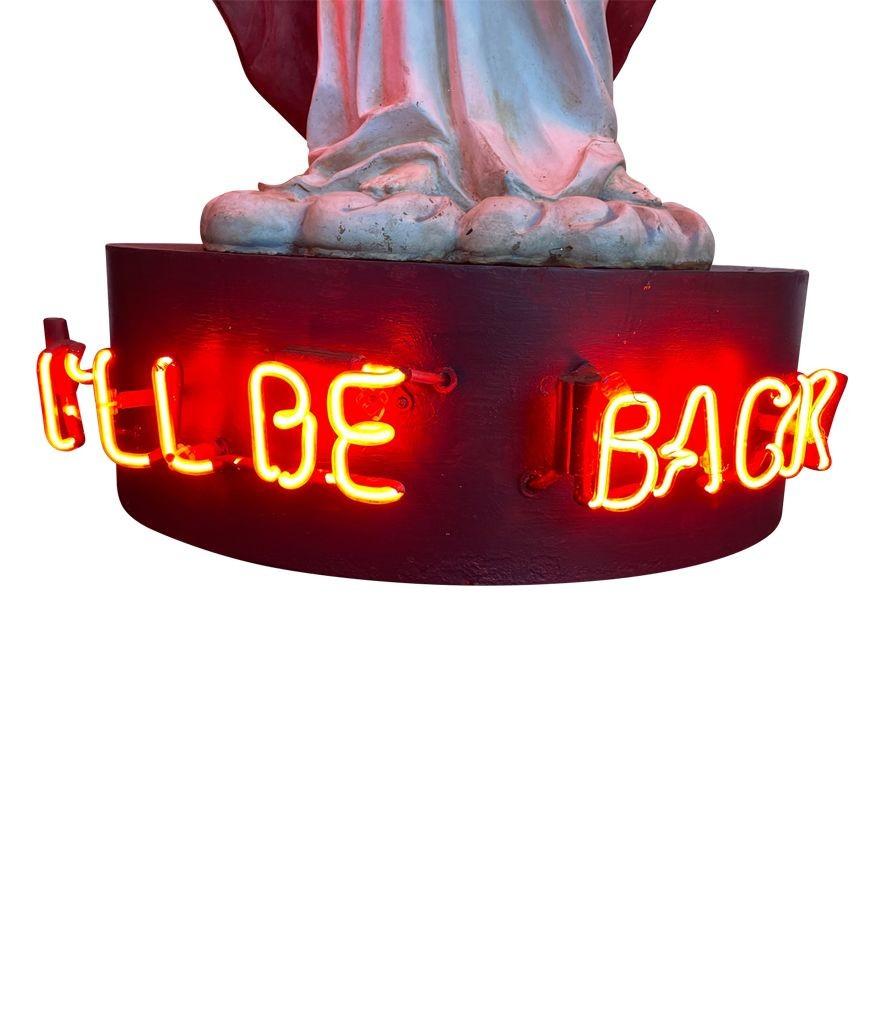 Contemporary Orignal Chris Bracey Neon Sculpture of Jesus 