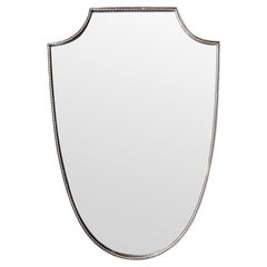 Miroir en laiton italien original des années 1960 avec cadre intérieur perlé