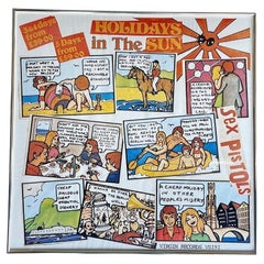 Cartel promocional original de Jamie Reid para "Holidays In The Sun" de los Sex Pistols.