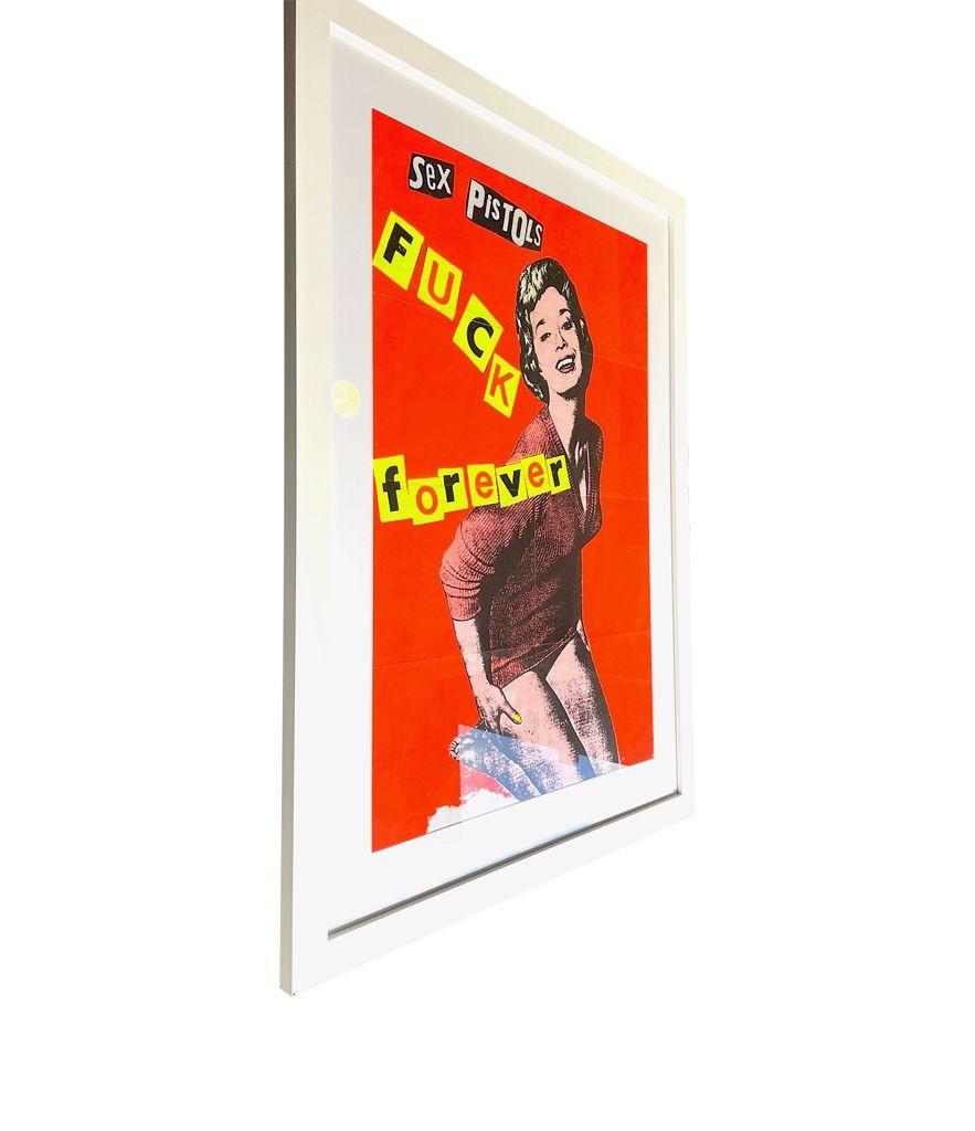 Ein ovales Sex Pistols-Seidenlithographieplakat „Fuck Forever“ von Jamie Reid im Zustand „Gut“ in London, GB