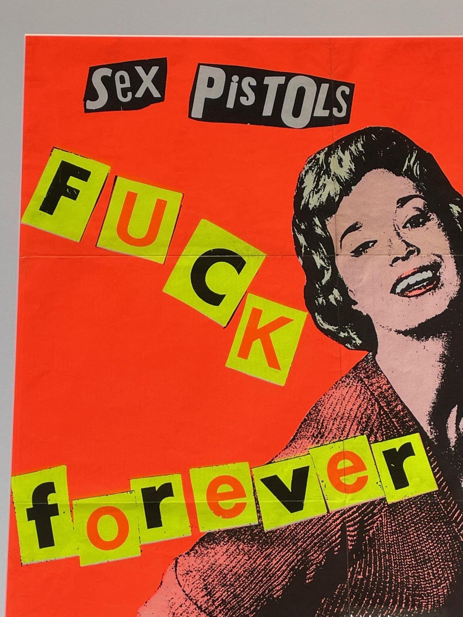 Ein ovales Sex Pistols-Seidenlithographieplakat „Fuck Forever“ von Jamie Reid 3