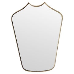 An orignal unusual 1950s Italian brass framed mirror, with beaded detailing