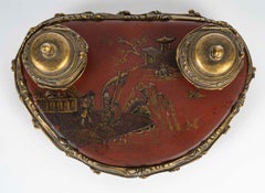 Ein Tintenfass aus Ormolu und Koromandel-Lack, um 1880