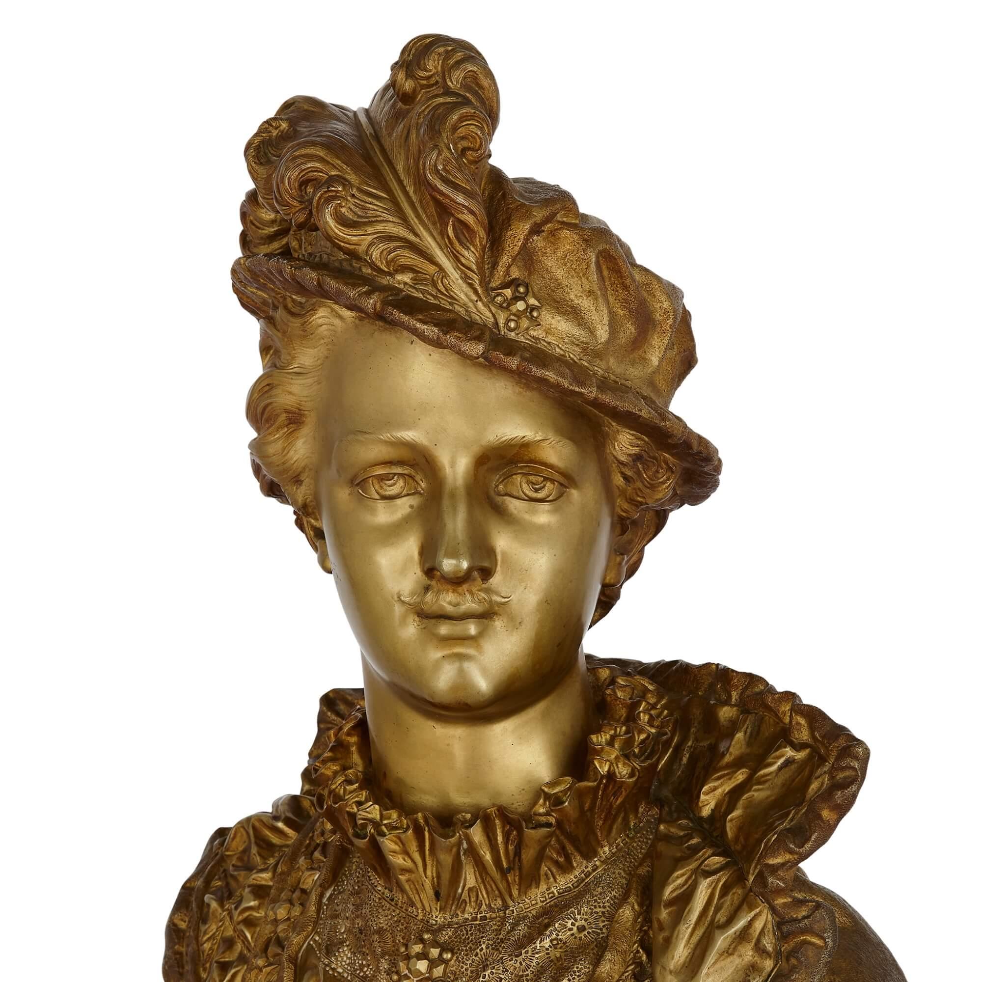 Ormolu Bust of a 16th Century Prince, by Rancoulet In Good Condition For Sale In London, GB