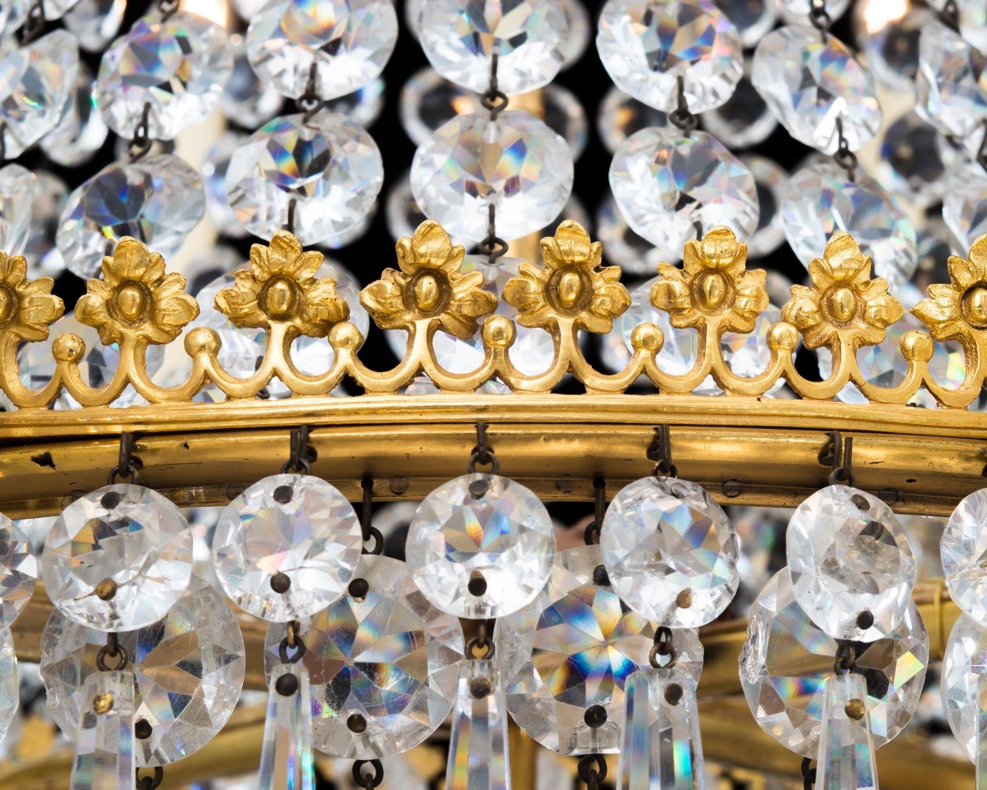 Cut Glass An Ormolu Mounted Eight Light Regency Chandelier For Sale