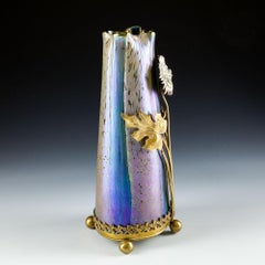 An Ormolu Mounted Loetz Volcano Papillon Vase, c1910