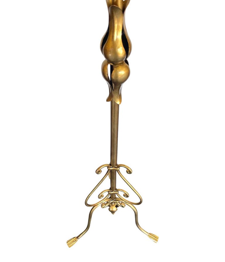 Ornate 1950's Style Italian Gilt Wrought Iron Coat Stand For Sale at