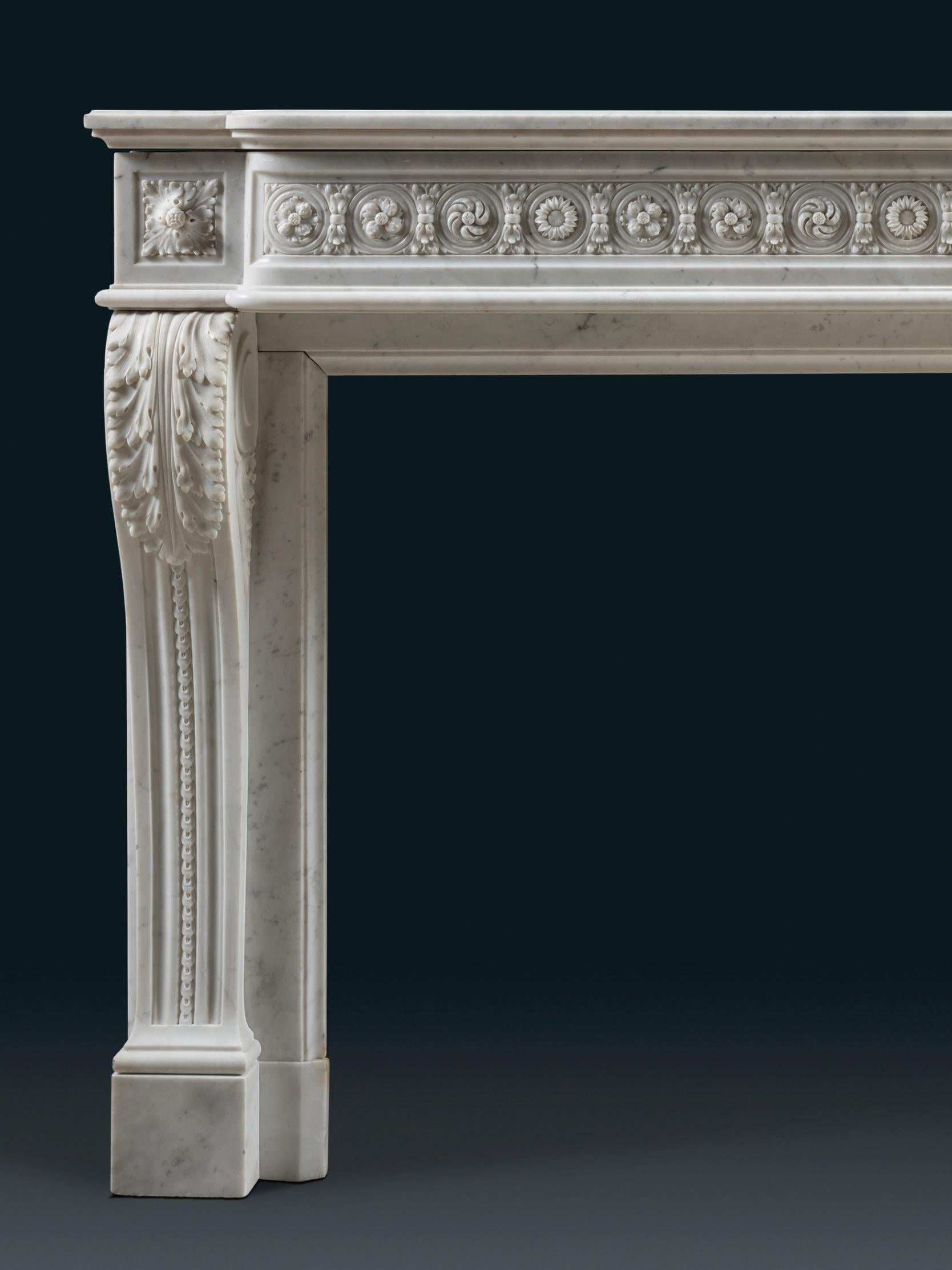 French An Ornate 19th Century Louis XVI Style Chimneypiece For Sale