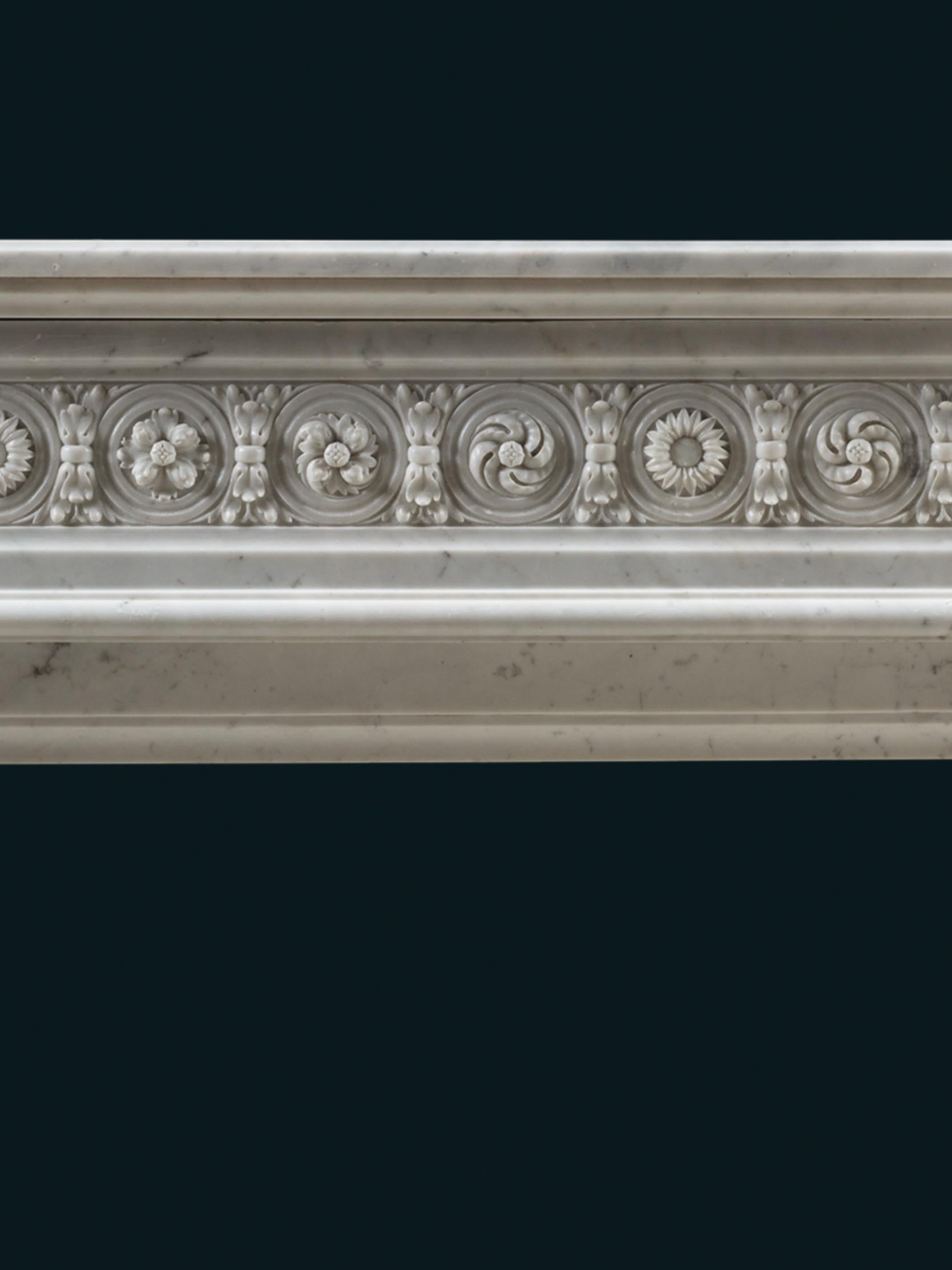 An Ornate 19th Century Louis XVI Style Chimneypiece In Good Condition For Sale In London, GB