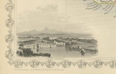 An Ornate and Historical Tallis Map of Jamaica with Decorative Vignettes, 1851