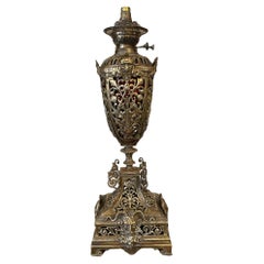 Ornate Brass and Ormolu Oil Lamp