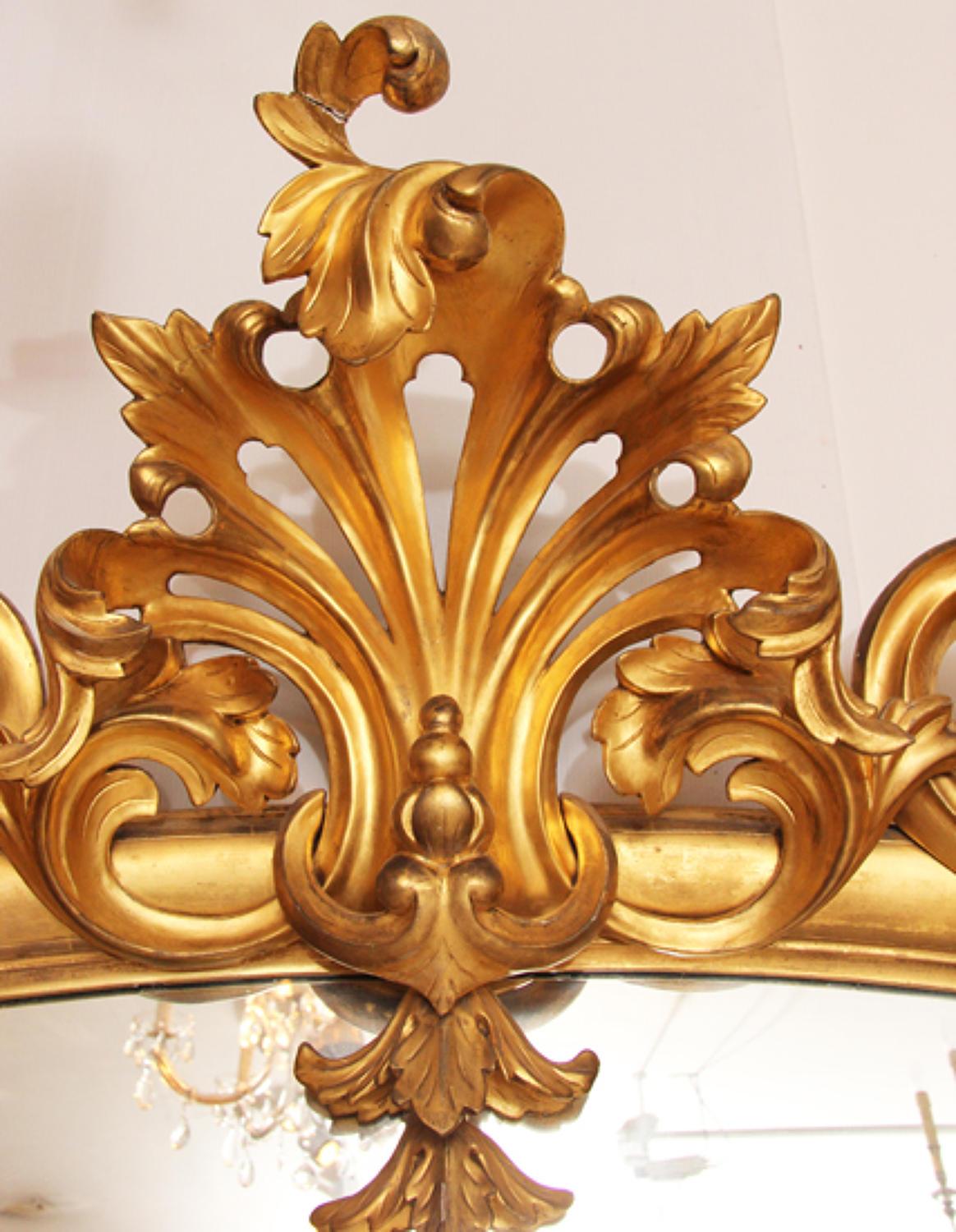 Gilt Ornate Carved Gilded Antique Overmantel