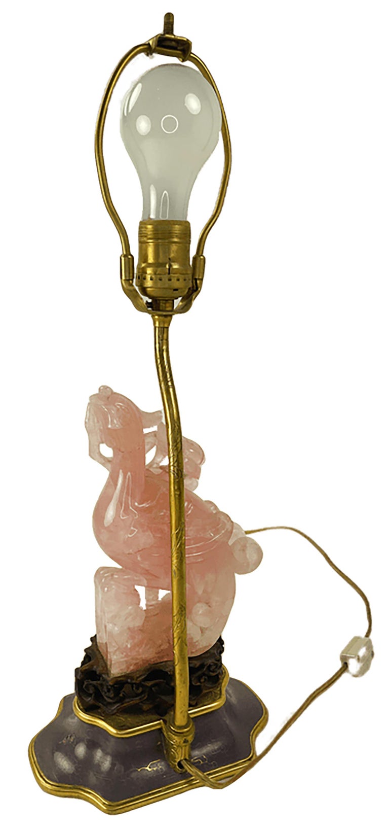 Ornate Pink Quartz Table Lamp For Sale at 1stDibs
