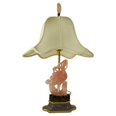 Antique Ornate Pink Quartz Table Lamp