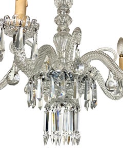 Ornate Vintage Murano Crystal Chandelier by C.V.M., Five Lights, Italy