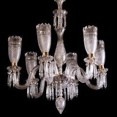 An Osler Style Cut Glass Six-Arm Chandelier, C. 1900.