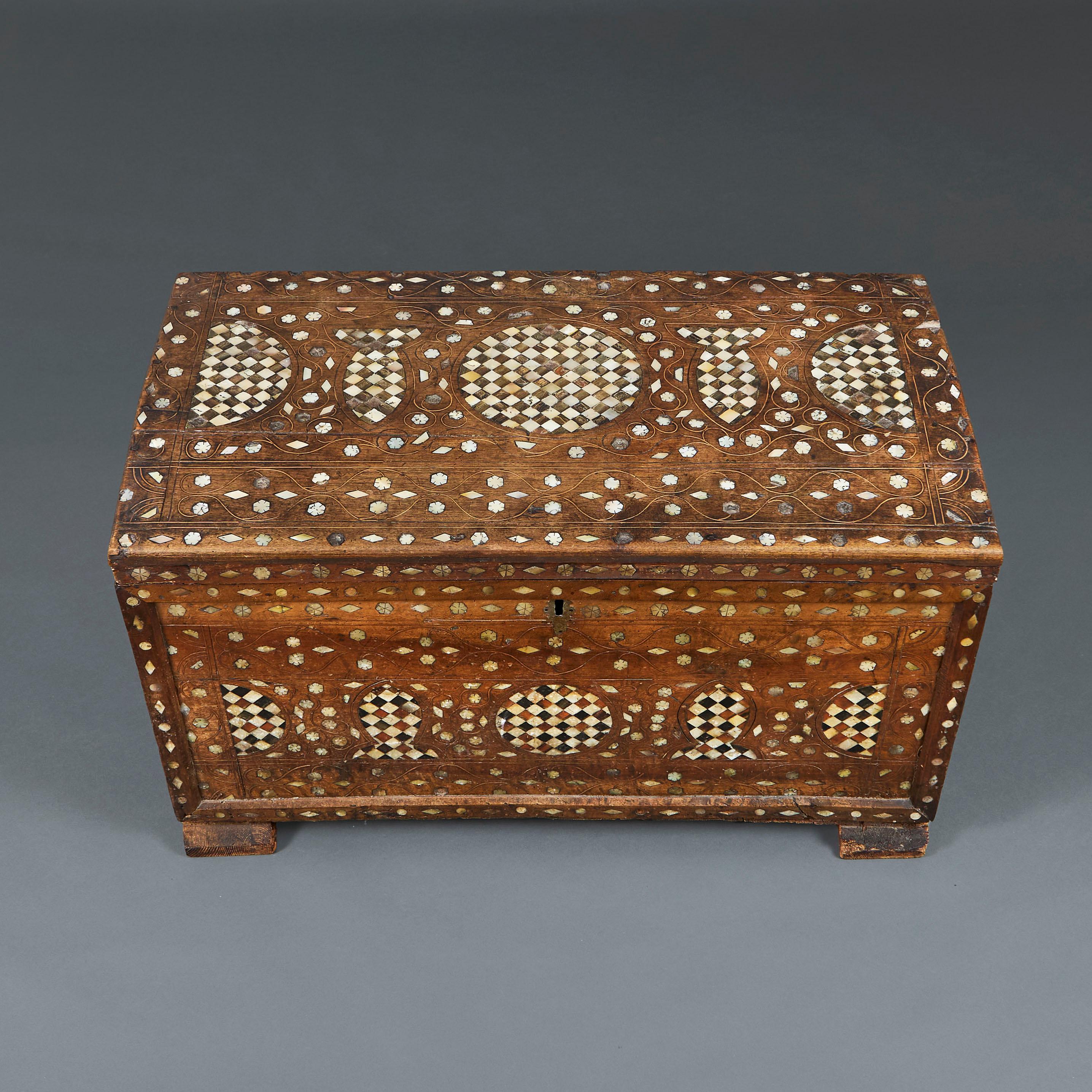 An Ottoman 18th Century Cypress Wood Trunk  In Good Condition In London, GB