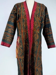 An Ottoman Block Printed Cotton and Silk Coat Circa 1920