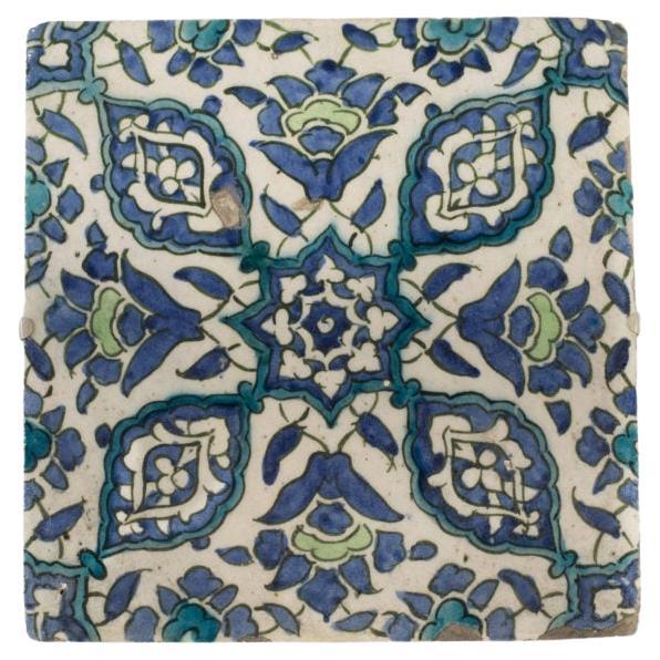 An Ottoman Empire Damascus square tile late 16th century For Sale