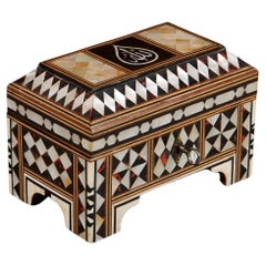 An Ottoman mother of pearl and tortoiseshell casket