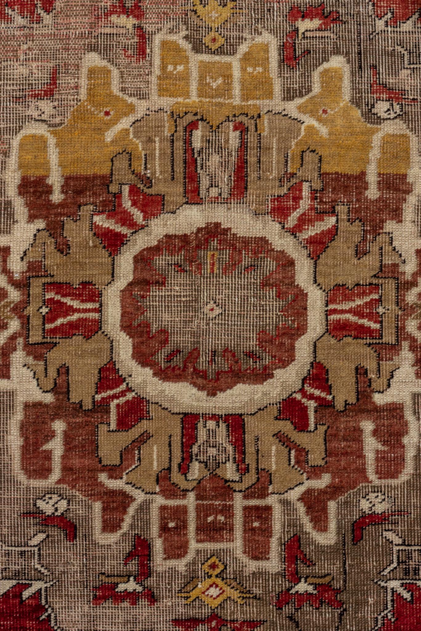Hand-Knotted An Oushak Rug circa 1920. For Sale