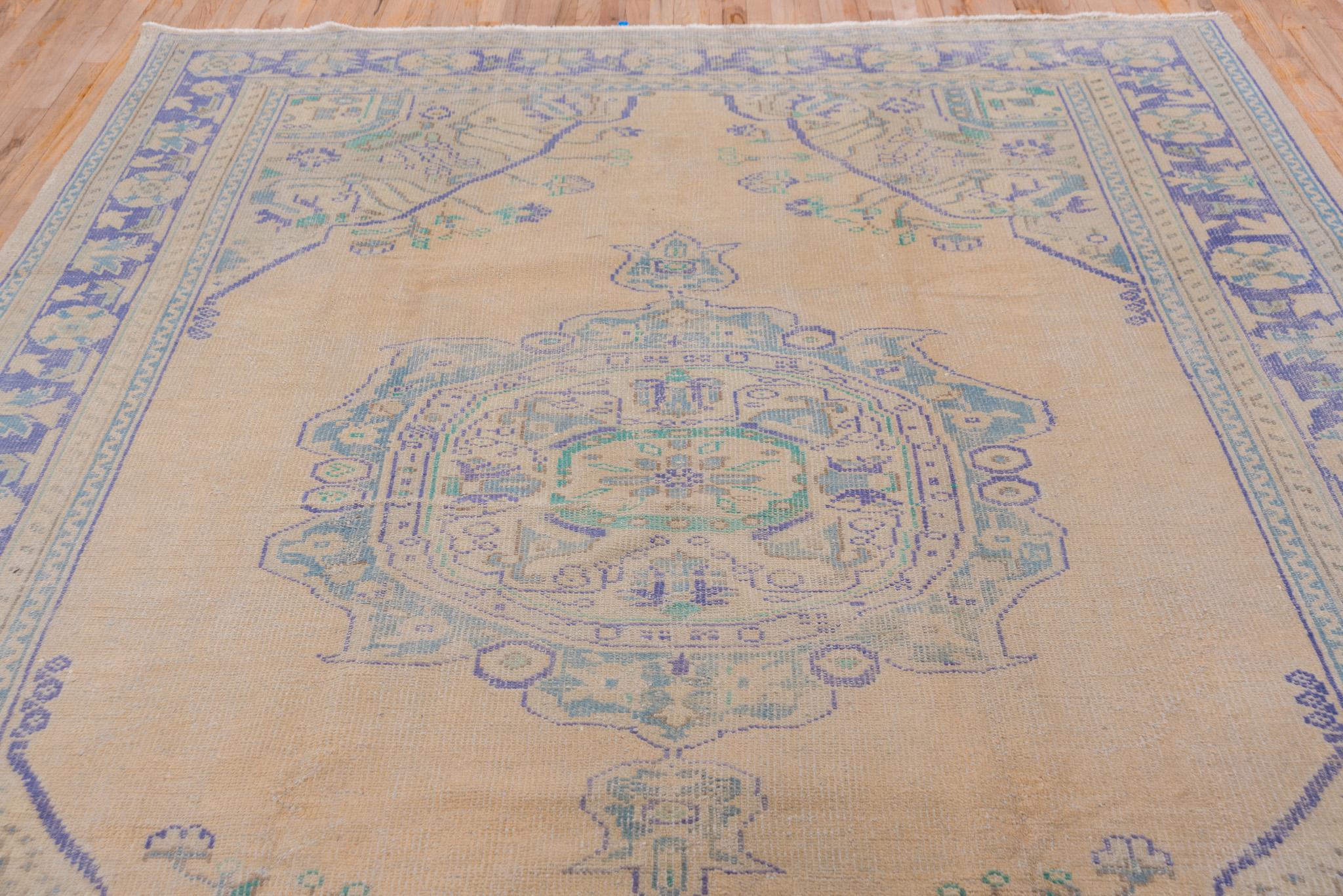 Hand-Knotted An Oushak Rug circa 1950. For Sale