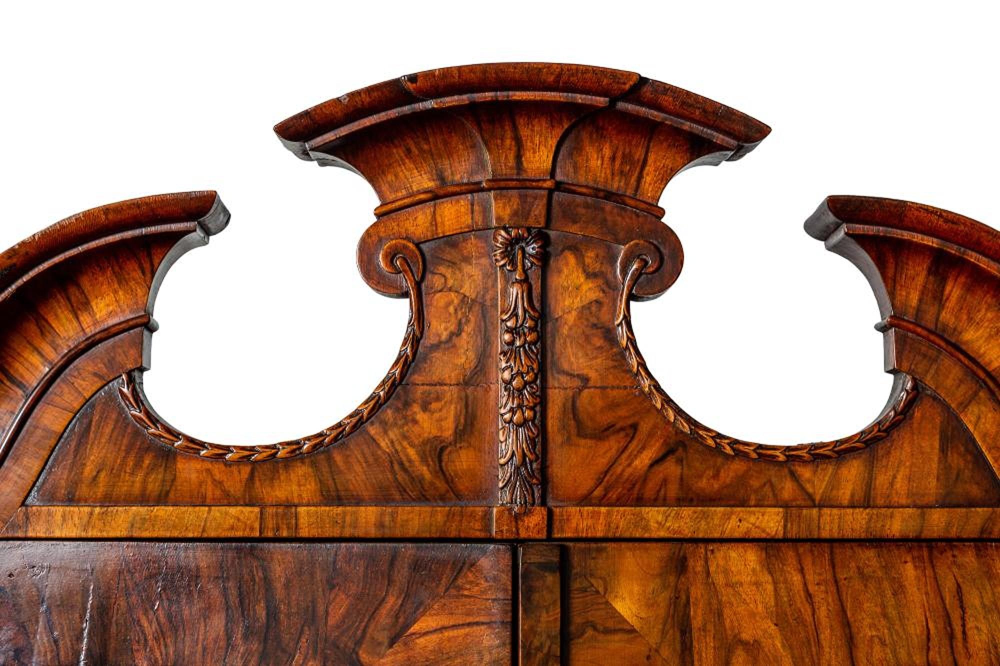 18th Century An Oustanding Rare Walnut Bureau Cabinet, Dresden Region, German, Circa 1750