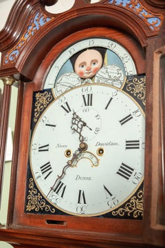 Outstanding 8 Day Flame Mahogany Moon Phase Longcase Clock by Nean Davidson
