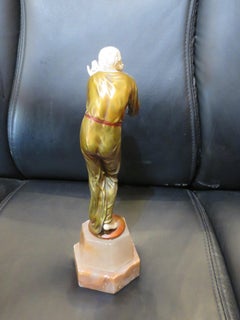 An Outstanding Art Deco Maiden Standing Lady on Marble and Onyx Base