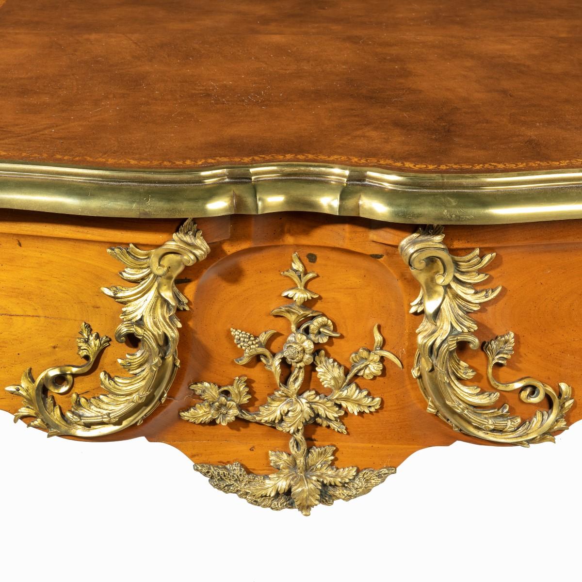 Ormolu Outstanding Louis XV-Style Mahogany Bureau Plat For Sale