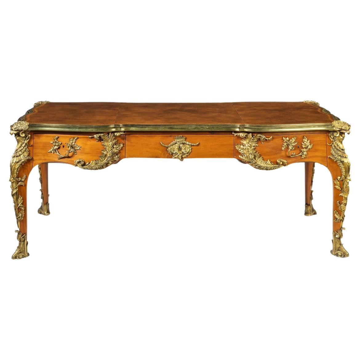 Outstanding Louis XV-Style Mahogany Bureau Plat