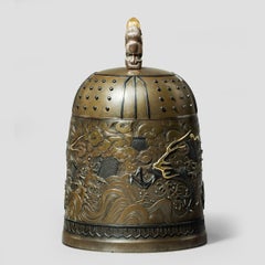 Outstanding Meiji Period Mixed Metal Bell Casket by the Nogowa Foundary